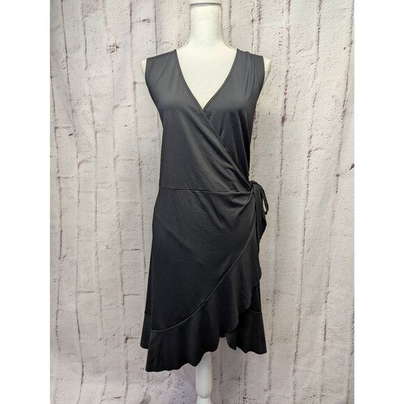 Lands End Black Wrap Top Sleeveless Dress Casual Coastal Vacation‎ Size XL - Picture 1 of 9